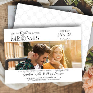 Toast the Future Mr & Mrs Engagement Photo Party Invitation