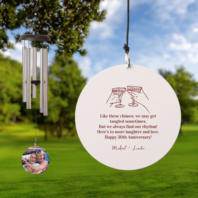 Toast to Love | Personalized Anniversary Photo Wind Chime (Creator Uploaded)