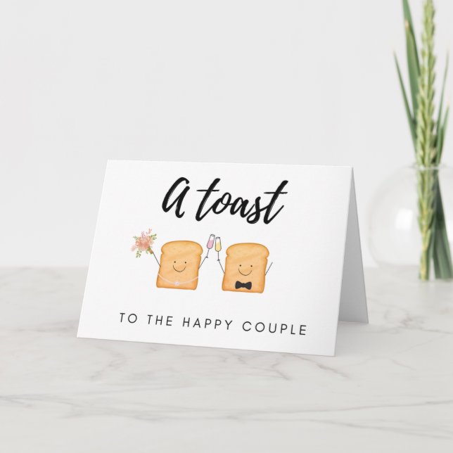 Toast to the Happy Couple | Cute Wedding Card  (Front)