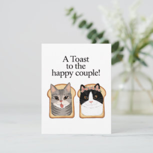 Toast To The Happy Couple Funny Cat Wedding Engage Holiday Card