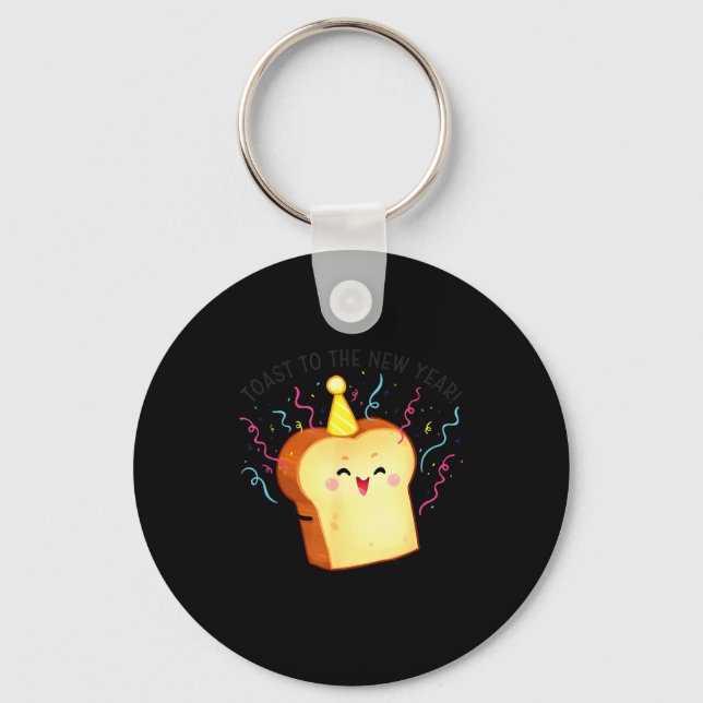Toast To The New Year Pun  Keychain (Front)