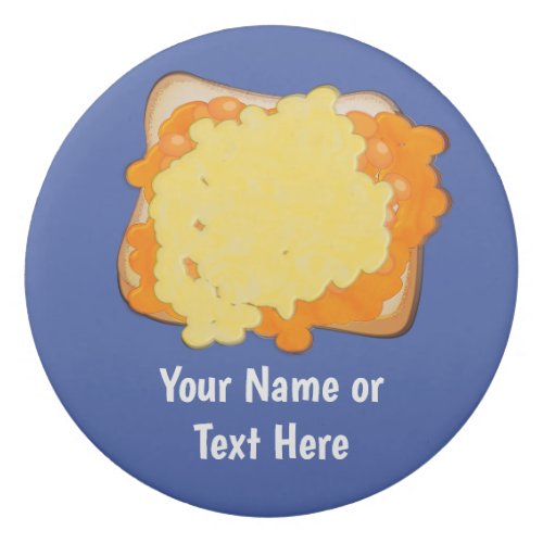 Toast with Beans and Melted Cheese _ custom text Eraser