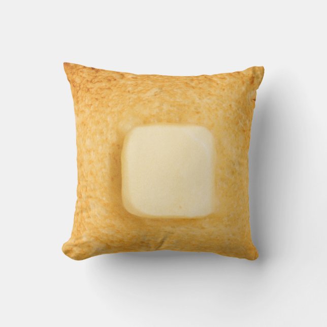 Toast with Butter Throw Pillow (Front)