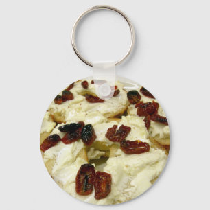 Toasted bagel with goat cheese keychain