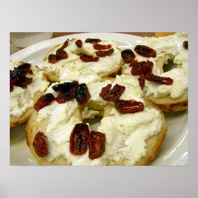 Toasted bagel with goat cheese poster (Front)