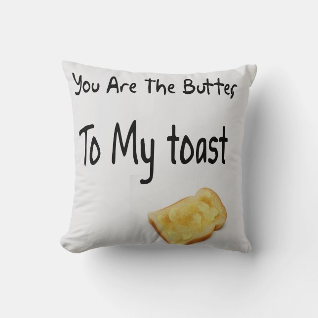 Toasted Bread Love Throw Pillow (Front)