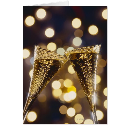 Toasted champagne flute, close-up cards (Front)