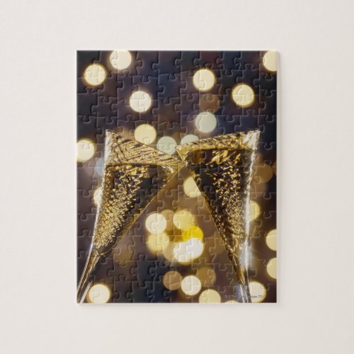 Toasted champagne flute close_up jigsaw puzzle