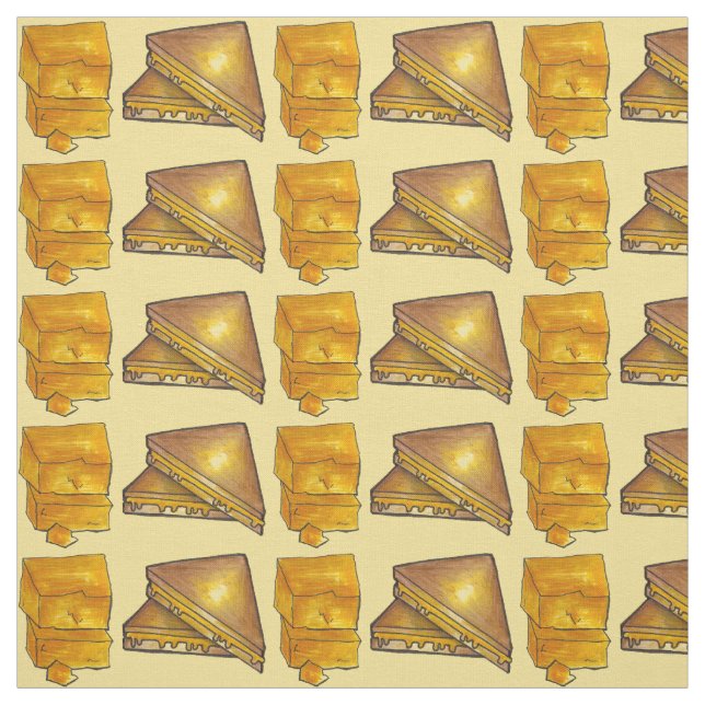 Toasted Cheddar Grilled Cheese Sandwich Fabric (Swatch)