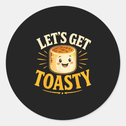 Toasted marshmallow campfire  classic round sticker
