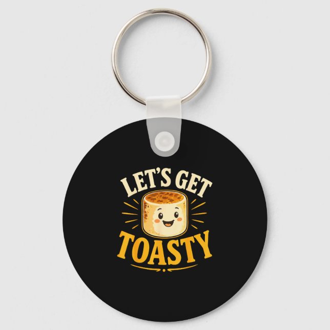 Toasted marshmallow campfire  keychain (Front)