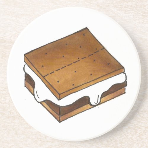 Toasted Marshmallow Campfire Smore Camp Smores Sandstone Coaster