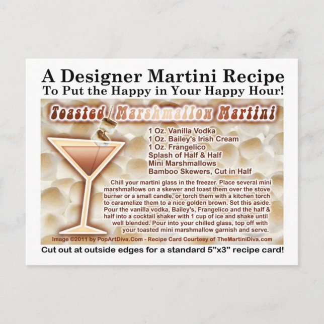 Toasted Marshmallow Martini Recipe Postcard (Front)