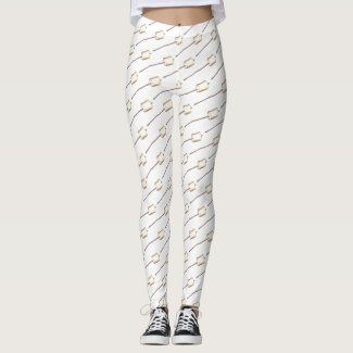 Toasted Marshmallow Stick Campfire Camp S'mores Leggings