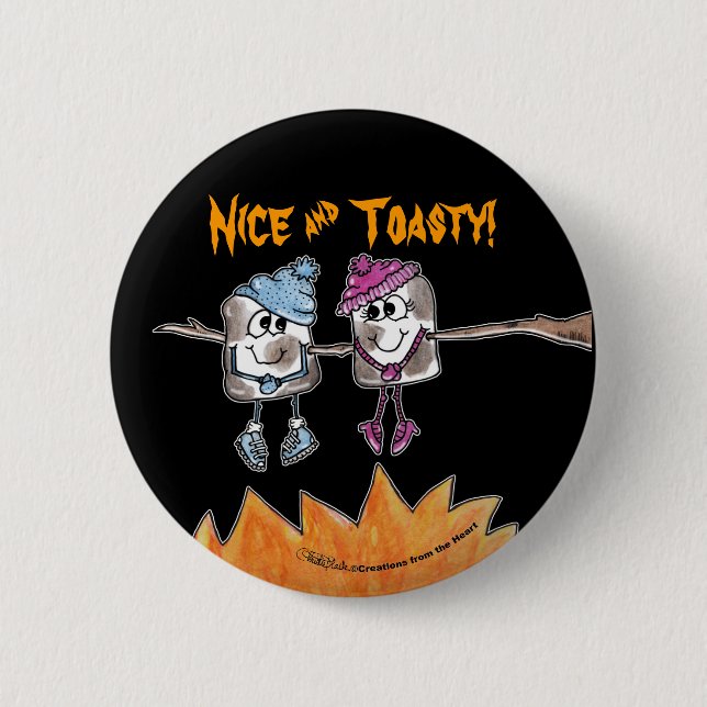 Toasted Marshmallows Pinback Button (Front)