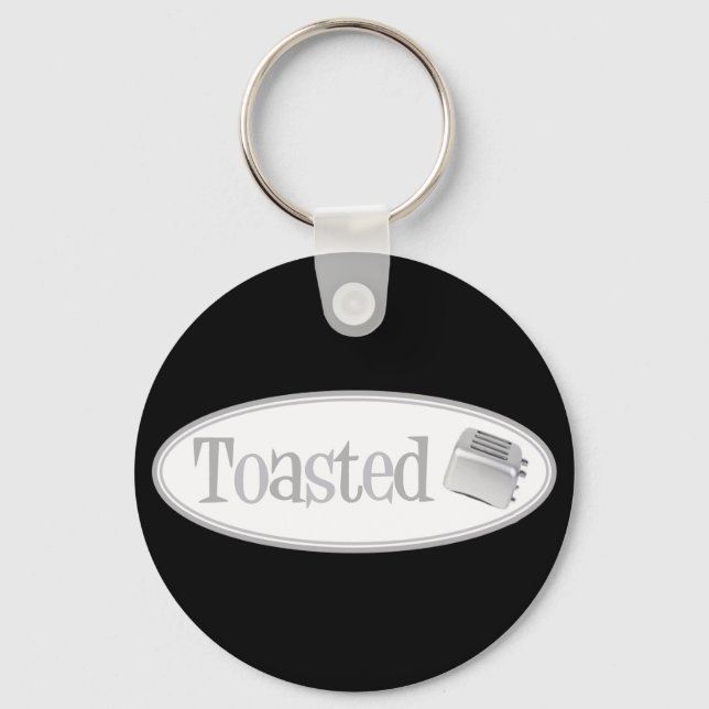 TOASTED Retro Toaster - Light Grey Keychain (Front)