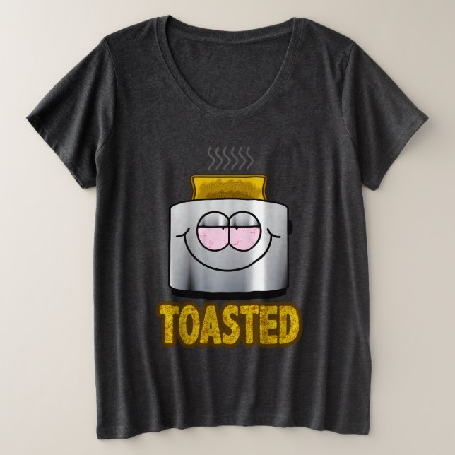 TOASTED Toaster Screwball Graphics Plus Size T-Shirt (Design Front)