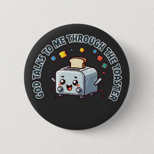 Toasted Wisdom Retro Quirky Design Button
