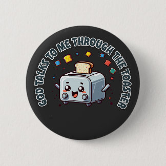 Toasted Wisdom Retro Quirky Design  Button
