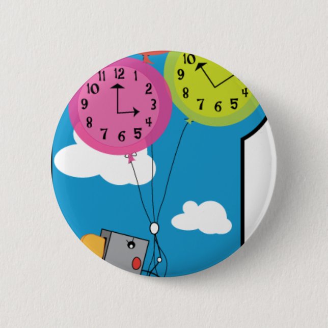 Toaster Time Flies Button (Front)