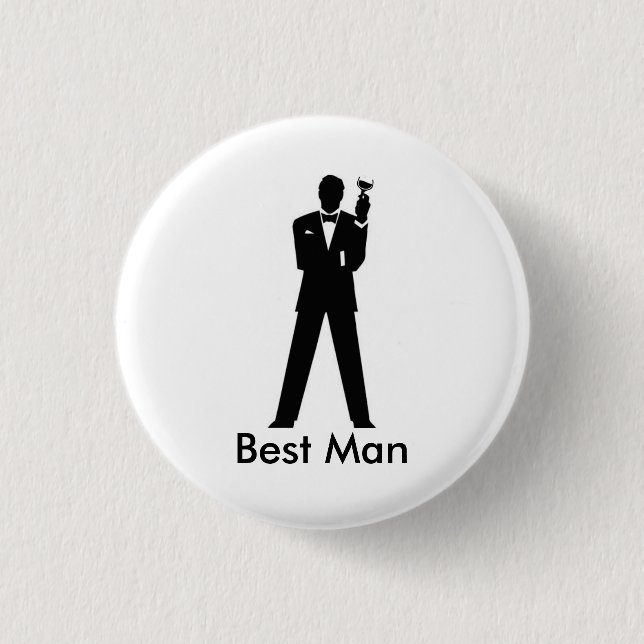 Toasting Gentleman Pinback Button (Front)