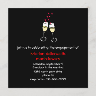 Toasting Glasses Engagement Party Invitation