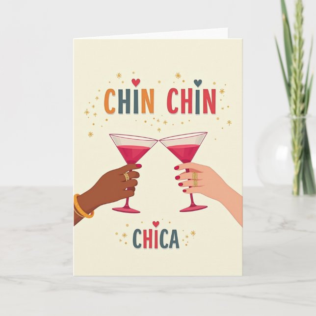 Toasting Hands Birthday Card (Front)