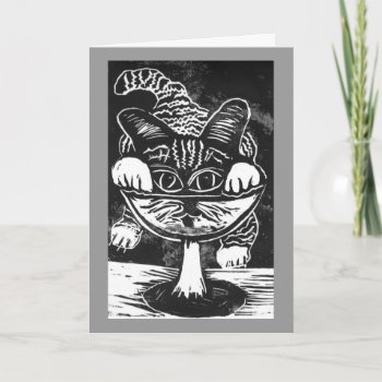 Toasting In The New Year   Block Print Holiday Card by Nine_Lives_Studio at Zazzle