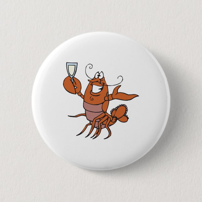 toasting lobster button (Front)