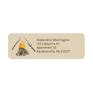 Marshmallow Shipping Address Return Labels Zazzle Toasting Marshmallows Campfire Return Address Label