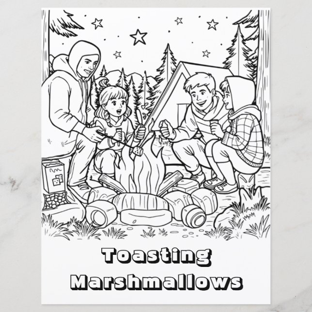 Toasting Marshmallows | Coloring Page (Front)