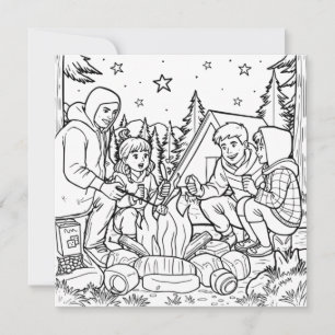 Toasting Marshmallows Coloring Page