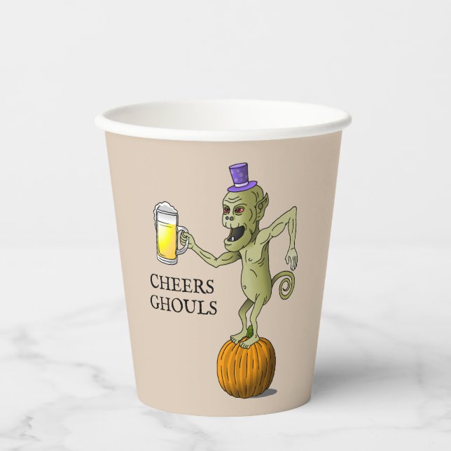 Toasting Party Ghoul Paper Cups (Front)