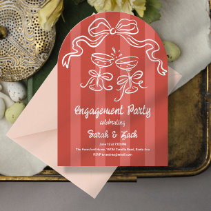 Toasting Stripes Engagement Party Invitation