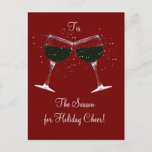 Toasting Wine Glasses Holiday Postcards