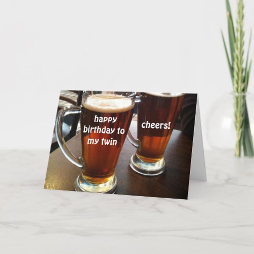TOASTING YOUR TWINS BIRTHDAY CARD