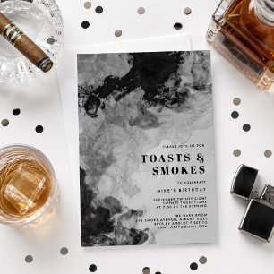 Toasts and Smokes Men's Birthday Party Invitation