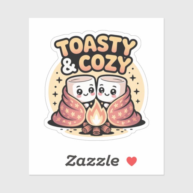 Toasty Marshmallows Cute Kawaii Badge Sticker (Sheet)