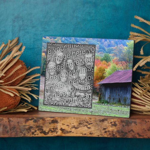 Tobacco Barn Autumn Foliage Add Your Own Photo Plaque