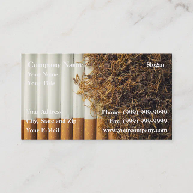tobacco card pages Tobacco Business Card