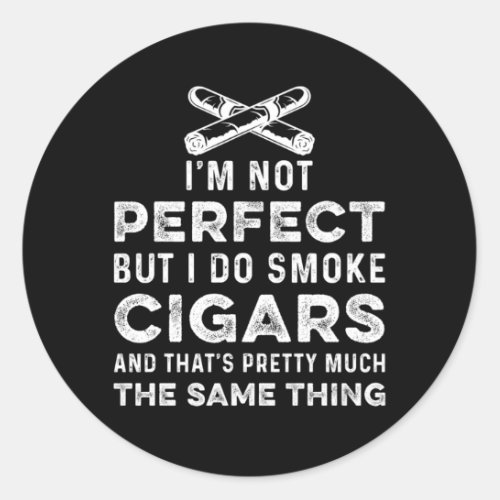 Tobacco Cigar Smoker Humidor Cutter Cigars Lover G Classic Round Sticker