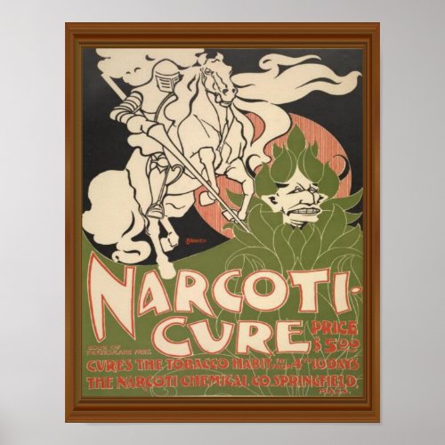 Tobacco Cure White Knight Vintage Magazine Cover Poster