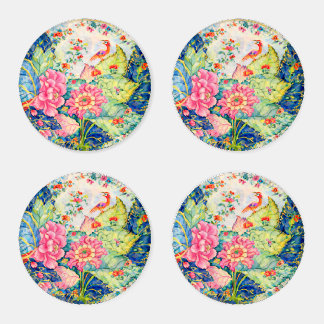 Tobacco Leaf China Inspired Coaster Set