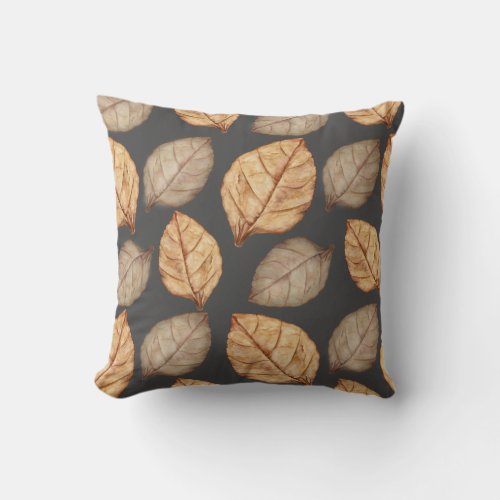Tobacco Leaves Throw Pillow