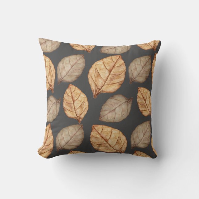 Tobacco Leaves Throw Pillow (Front)