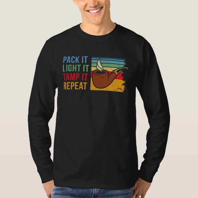 Tobacco Pipe Smoking Hobby Retro Briar Pipe Smoker T-Shirt (Front)
