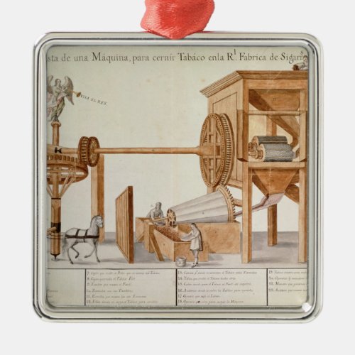 Tobacco Sieving Machine from the Royal Tobacco Metal Ornament