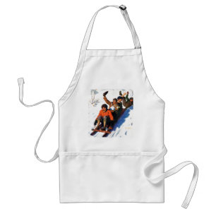 Tobagganing Adult Apron