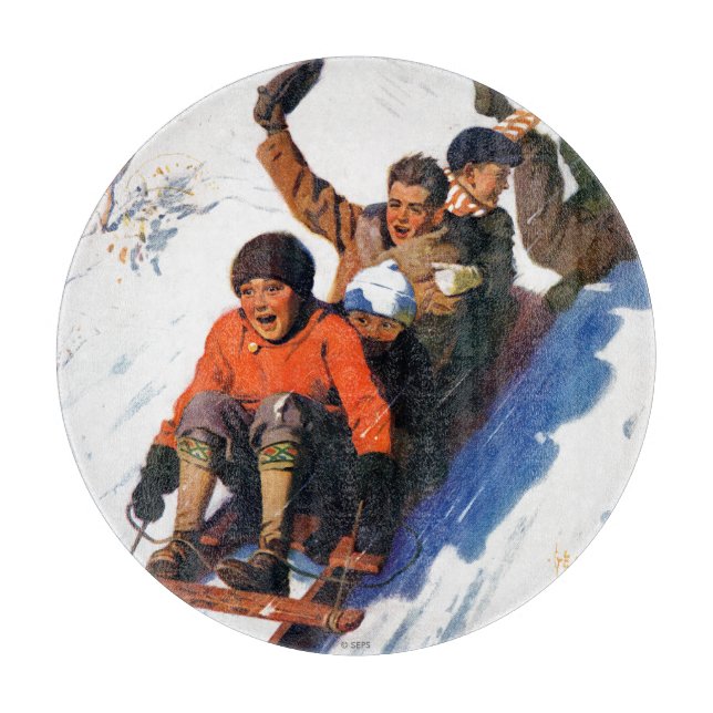 Tobagganing Cutting Board (Front)