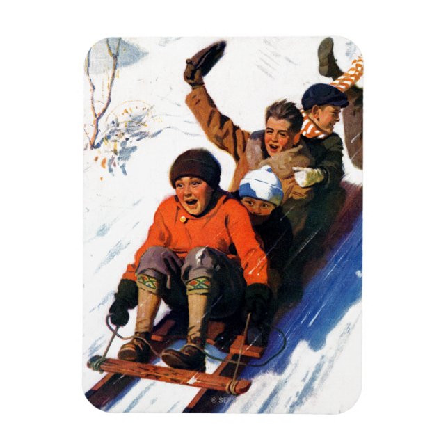Tobagganing Magnet (Vertical)